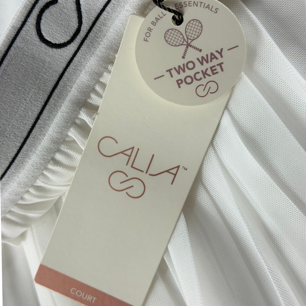 CALIA Womens XL Pleated Mesh Skort Pure White Tennis Court Skirt WAX15225W NWT - Picture 5 of 9